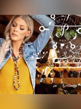 Plunder Sawyer Beaded Colorful Necklace with Leather Knots New in Box + Pouch